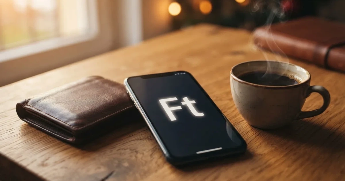 Mobiltelefon egy fa asztalon egy pénztárca és egy csésze kávé mellett — apple pay kaszinók magyarországon